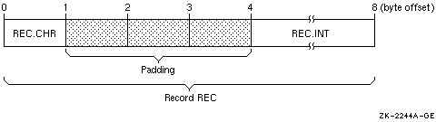 Memory Diagram of REC for Naturally Aligned Records